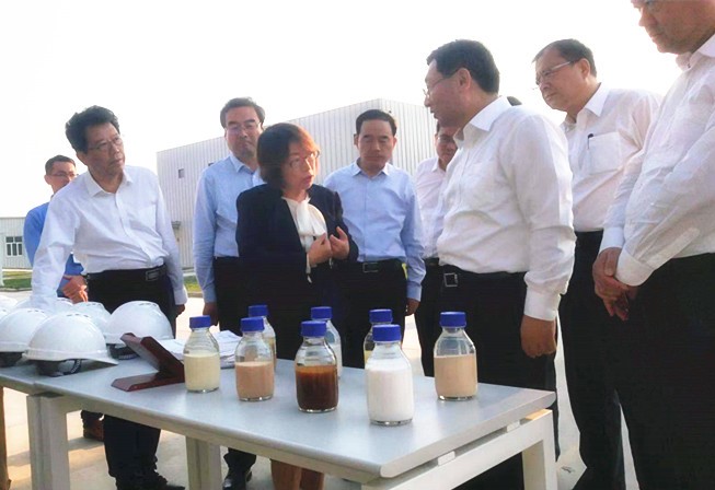 陕西省委书记胡和平一行调研蒲城钱能钱包 新材料生产基地建设项目